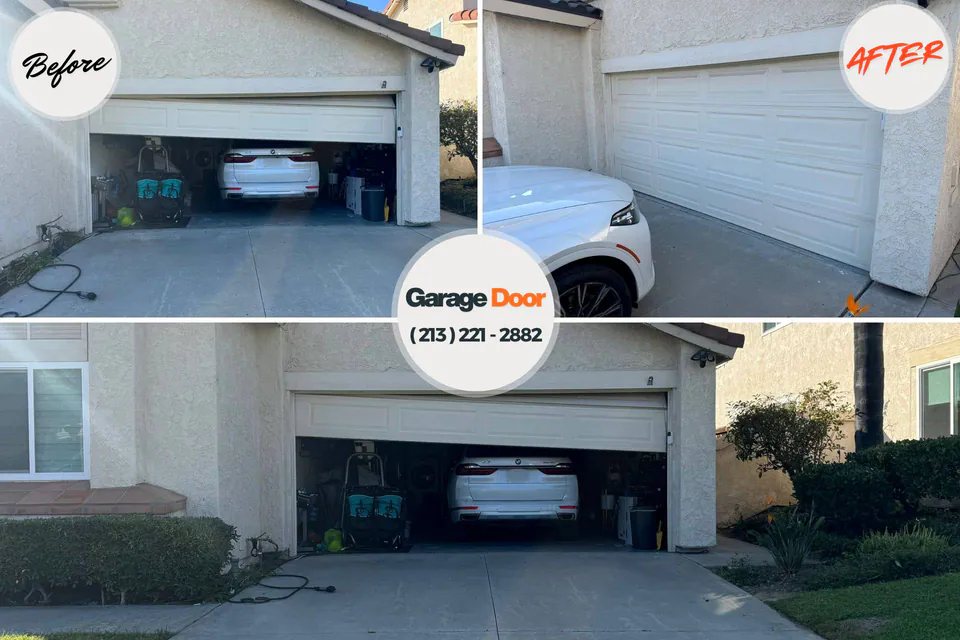 Before and after: garage door repair Atlanta, GA